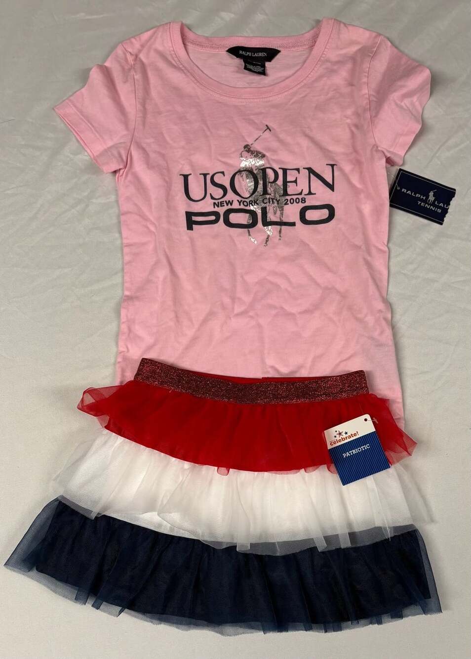 Ralph Lauren US Open 2008 T-Shirt Size M(8/10) Pink Cotton